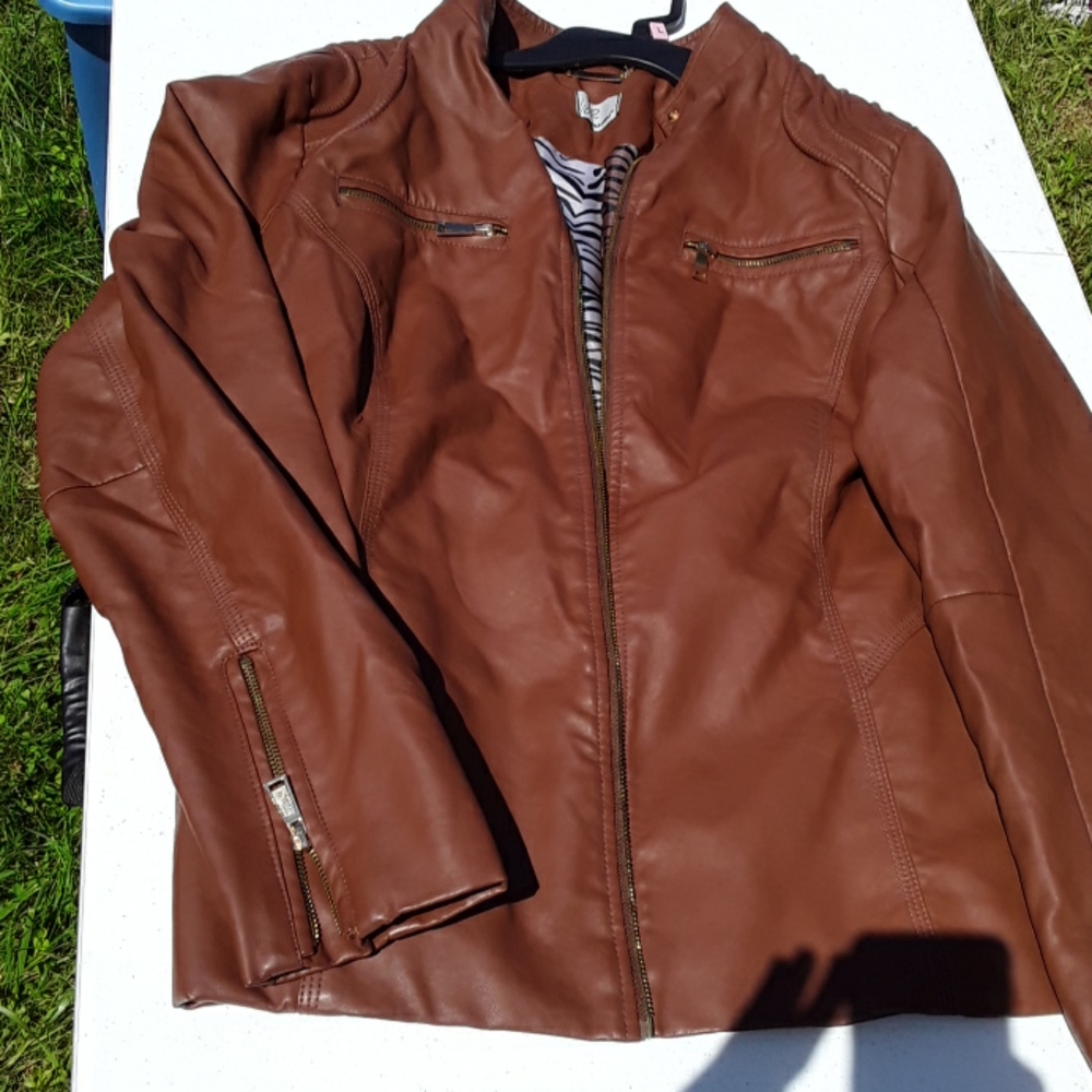 JouJou Brown Faux Leather Jacket
